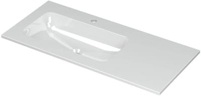 INK Aspekt Wastafel Porselein Links met 1 Kraangat - 1000x450x15 mm - Glans Wit