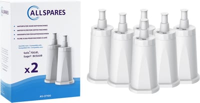 AllSpares waterfilter (6x) geschikt voor Sage koffiemachines vervangingsfilter voor Claro Swiss SES008 / BES008