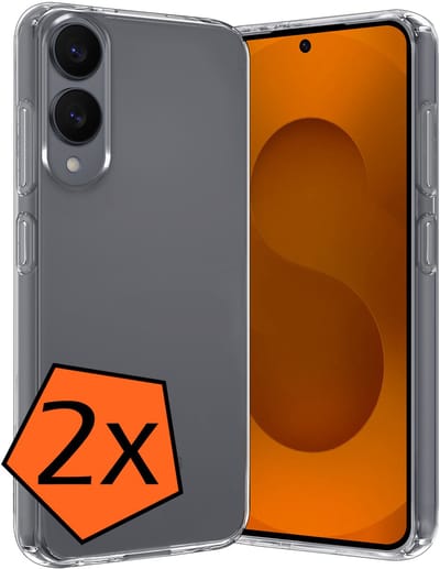 Hoes - 2 Stuks - Geschikt voor Samsung Galaxy S25 Edge - Sterk & Shockproof - Case Siliconen - Back Cover - Telefoon Hoes - Transparant