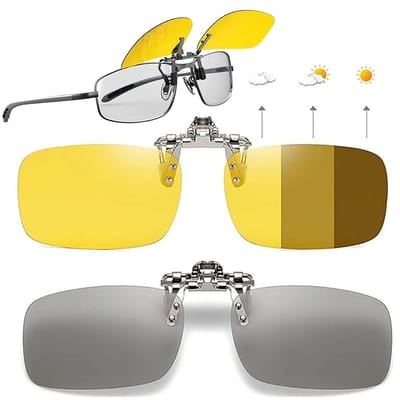 ZEYNOMAX- Zonnebrilclip gepolariseerd - 2 stuks - UV-bescherming - Clip-on - Frameloos - TR90 materiaal - Clip-on Zonnebril