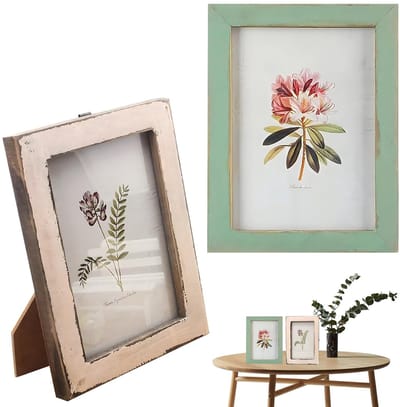 Allecto - Vintage Photo Frame - Houten Fotolijst - Perfect voor Decoratie - Beige - Cadeau voor Familie en Vrienden - Retro Stijl