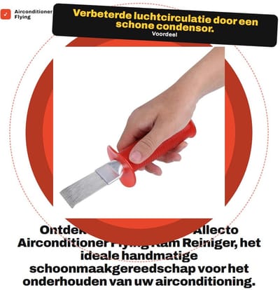 Dailygoods- Airconditioner Reiniger Handmatig - Condensor Gereedschap - Snelle Reiniging - Spiraalkam - Schroefdraad Handvat - Roestvrij Staal/Plastic - Condensorreiniger