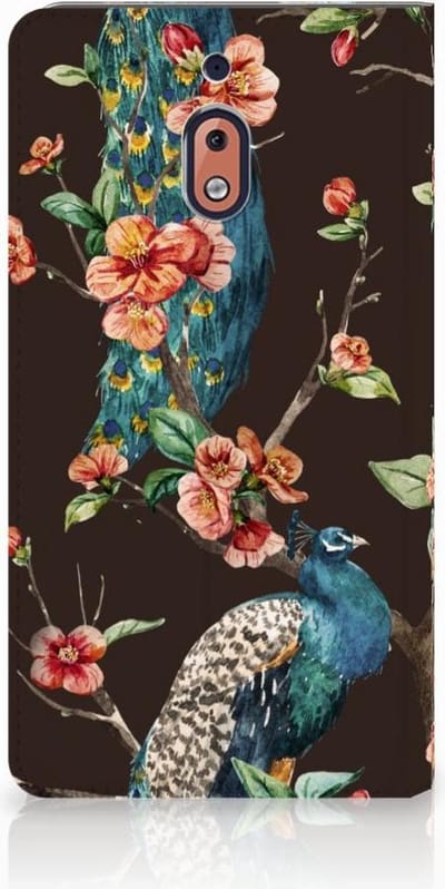 Nokia 2.1 2018 Hoesje maken Pauw met Bloemen