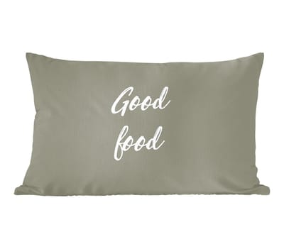 Sierkussens - Kussentjes Woonkamer - 50x30 cm - Quotes - Spreuken - Eten - Good food