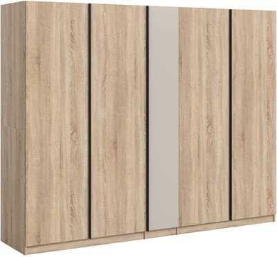 5-deurs kledingkast in Sonoma Eik - Maximaal opbergruimte en 2 lades - 230x183x53cm