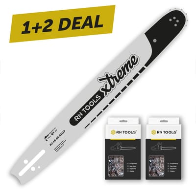 RNtools Kettingzaagblad 40 cm 3/8 1.6 mm (0.063") Xtreme en 2x RNtools Zaagketting 3/8 1.6 mm (0.063") 60 schakels - Speciaal voor Dolmar, Husqvarna en Makita