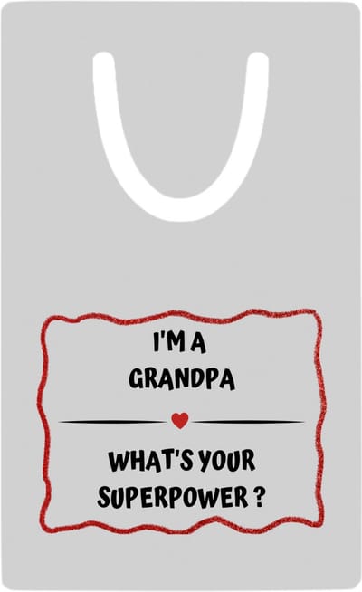 Hacebo® - I'm a grandpa what's your superpower? metalen boekenlegger - Opa - opa met superkracht - verjaardag - cadeautje voor opa - opa artikelen - kado - geschenk Bladwijzer boekenleggers - 7.6 cm x 5cm