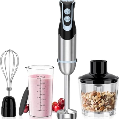 RWB® Staafmixer Set - Staafmixer - Handblender - Zwart en Zilver - 13cm x 11cm x 15cm