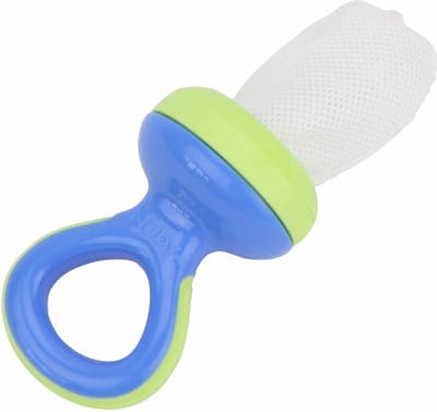 Nûby - Sabbelzakje The Nibbler - Sabbelzakje voor baby's kennismaking met vaste voeding - Blauw - 6+ maanden
