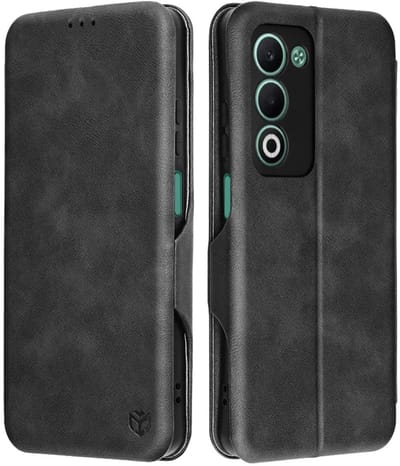Hoesje geschikt voor Oppo A5/A5m - Techsuit Safe+ Book Wallet Case - Zwart
