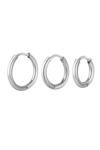Bijoutheek Oorringen Set Van 3 Zilver