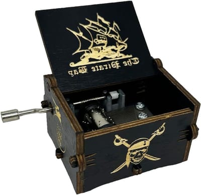 Mini Muziekdoos - Hand Crank Doos - Muziek Afspelen - Gesneden Hout - 64 cm - Zwart