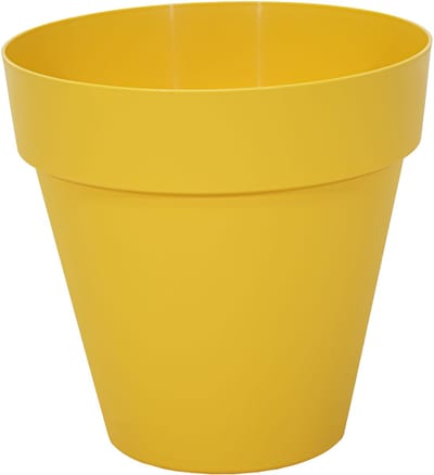 Mega Collections Plantenpot - kunststof - geel - binnen/buiten - D20xH17 cm - bloempot