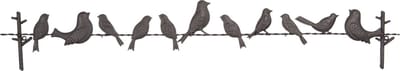 Clayre & Eef Wanddecoratie 104x15 cm Bruin IJzer Vogels