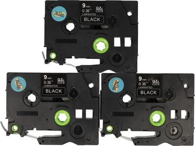 Dappaz - 3 stuks Compatible Brother Labeltape TZe-325 Qze-325 - Wit op Zwart - 9 mm x 8 m - Geschikt voor de Brother P-touch labelprinters