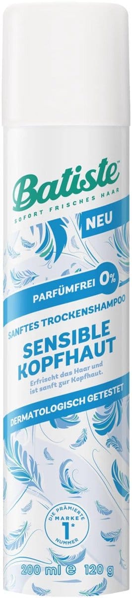 Batiste Droogshampoo Sensitive Scalp Fragrance Free – 200 ml – Droogshampoo Zonder Parfum – Mild voor Gevoelige Hoofdhuid – No Rinse
