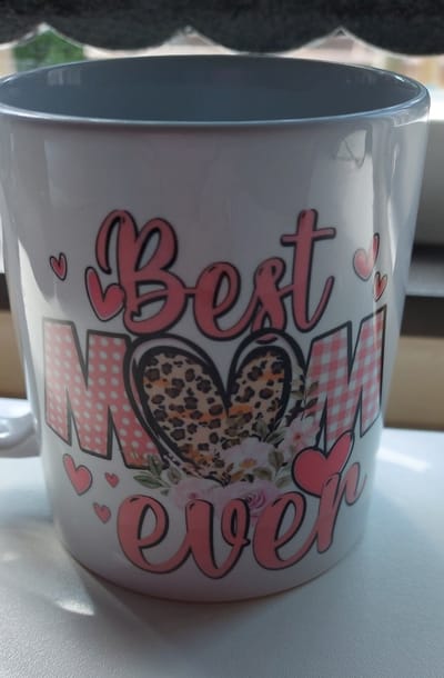 Bedrukte mok met tekst Best Mom Ever, Moederdag mok, Bedrukte mok, Beker met tekst, Best Mom Ever, Gesublimeerde mok, Koffiebeker, Mok, Beker met oor