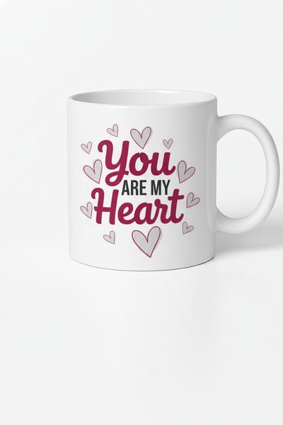 Mok 'You Are My Heart' met Harten - Romantisch Valentijn Cadeau voor Liefde