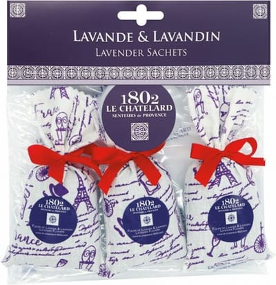 Geurzakjes met Lavendel en Lavandin Paris (3 x 18 gram) - Geurzakje voor kledingkast