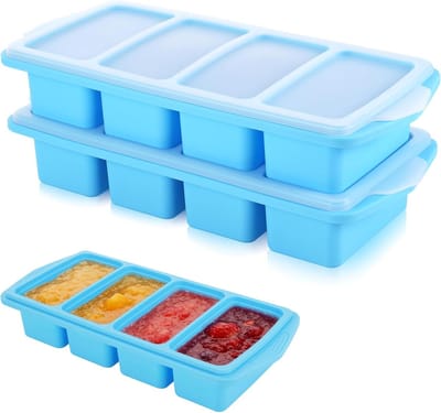 Famanu - Siliconen vriesbakjes met deksel, soepvriezercontainers voor het bewaren van voedselsoep, sauzen en maaltijdbereiding, vaatwasmachinebestendige siliconen diepvriesvorm, 1 kop/250 ml