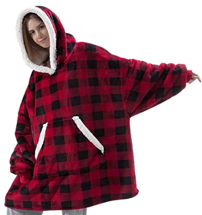 Oversized hoodie voor volwassenen - Super zacht en warm Cosy Sherpa Giant deken hoodie voor heren, dames en tieners
