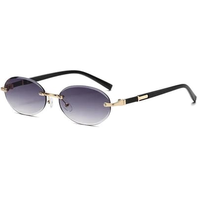 Lunettes de soleil ovales élégantes et de style vintage Monture en métal Haut de gamme Performances sur scène Équitation Conduite Protection UV400 Lunettes