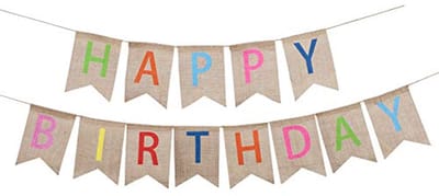 Kleurrijke verjaardagsbanner voor feesten, doe-het-zelf decoratie, vlaggen voor bruiloften, babyshowers en andere evenementen