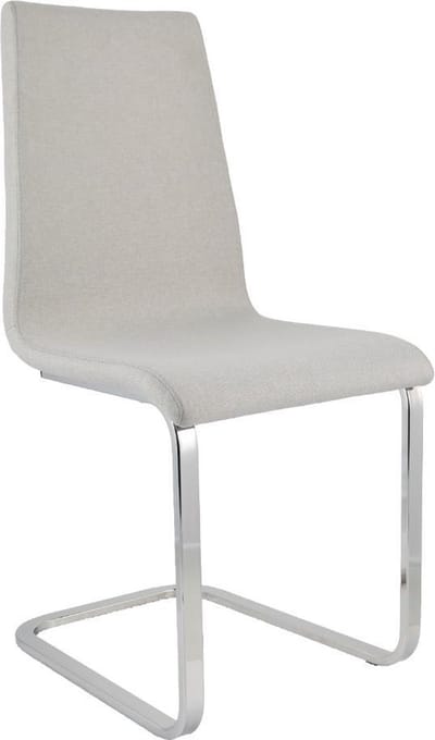 Tommychairs Berlin - Eetkamerstoel - 1 Stuk - Chroom & Licht Grijs - Stof