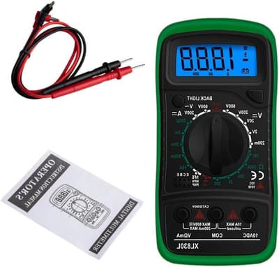 Digitale Multimeter - Spanningsmeter - Elektrische Metingen - LCD Achtergrondverlichting - 138x69x31 mm - Groen