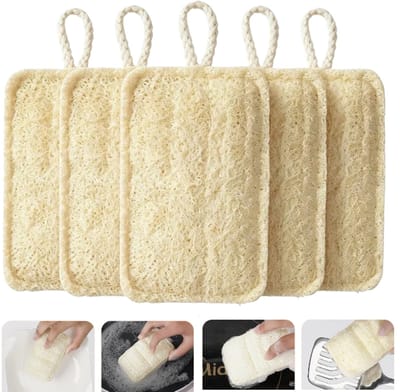 5 stuks -vaatdoekenset - Vaatdoek van houtpulp en katoen - Afwasborstel - Afwasspons - 11*7*1,5 cm - Lichtgeel en wit - Ideaal voor huishoudelijke schoonmaak - Geschikt voor keuken, badkamer en andere huishoudelijke schoonmaak