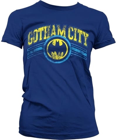 Batman Gotham C' - en Girly-T-shirt voor dames, marineblauwit
