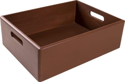 Creative Deco Houten Opberger Doos Bruin | 40 x 30 x 13 cm | met Handgrepen | Kerst, Kerstmis Cadeau