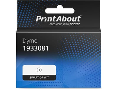 PrintAbout huismerk Etiket 1933081 Zwart op wit (25 mm x 89 mm) Geschikt voor Dymo
