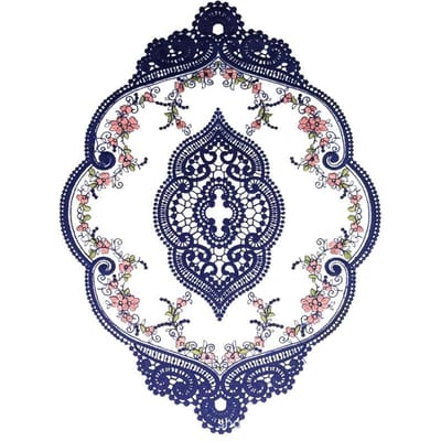 Sets de Table Rétro en Dentelle, Doilies au Crochet Français, Sets de Table Brodés faits à la Main, Lot de 4 31x44cm&Oval