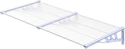 Deurluifel - Voordeur Overkapping - Bescherming tegen Weer - Duurzaam Polycarbonaat - 199x90 cm - Grijs Transparant