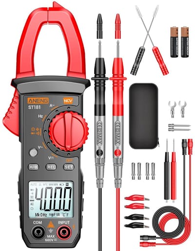 Digitale Multimeter met Stroomtang - 4000 Counts, AC/DC Spanning, Weerstands- en Capaciteitstests