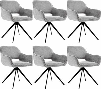 Set van 6 Kick draaistoel Miyo - donkergrijs