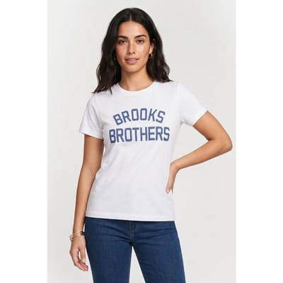 Brooks Brothers T-shirt W/printed Cotton White Size: XS | T-Shirts Outlet | Dames | Wit