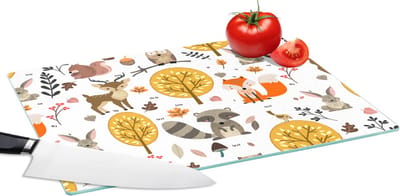 Glazen Snijplank - 39x28 - Design - Dieren - Bos - Snijplanken Glas