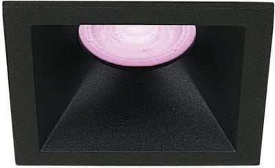 Inbouwspot Liam met Philips HUE White and Color - inbouwspot - Zwart - vierkant verdiepte spot - Voor binnen / woonkamer / keuken / slaapkamer - IP20 - GU10 - Buitendiameter: 80MM - boorgat: Vierkante uitsparing - min. Inbouwdiepte: 105MM