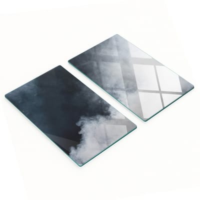 Multifunctionele decoratieve glazen borden met print, wit rookgrijs, 2x30x52 cm