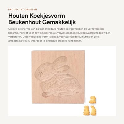 Dailygoods- Koekjesvorm Houten - Berkenhout - Herbruikbaar - Schattige Vorm - Voor Koekjes/Peperkoek - Gemakkelijk Schoon Te Maken - Bakvorm