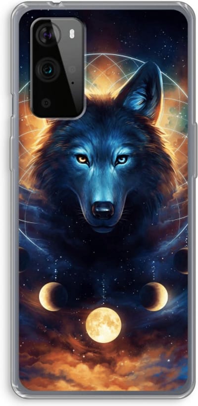 Case Company® - Hoesje geschikt voor OnePlus 9 Pro hoesje - Wolf Dreamcatcher - Soft Cover Telefoonhoesje - Bescherming aan alle Kanten en Schermrand