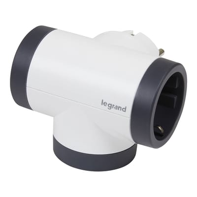 Legrand Roterende Domino Premium Contactstop 2x2P+A Wit (Europese Stekkerdoos) - 694522 [10 stuks]