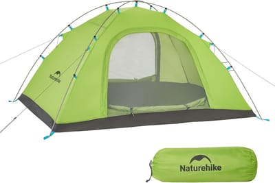Kampeertent 2 Personen - Ultralichte Tent - Outdoor Activiteiten - 4 Seizoenen Bescherming - 200x130x100cm - Groen
