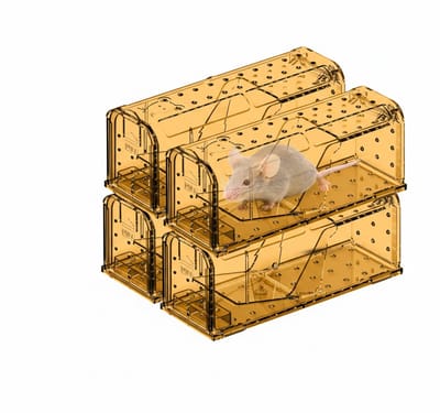 Famanu – Muizenvallen binnen voor thuis - 4 stuks - levende muizenval - herbruikbare kleine rattenvanger voor huis en buiten