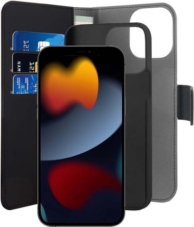 Puro, Hoesje geschikt voor iPhone 13 Pro - 2-in-1 Afneembaar Folio met Kaarthouder, Zwart
