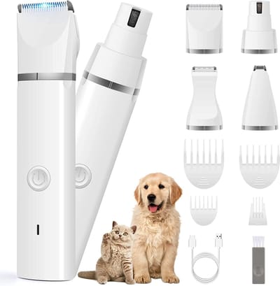 Elektrische Hondentondeuse Set – Stille Nagelgrinder & Trimmer voor Hond en Kat – Draadloos Oplaadbaar