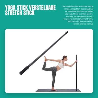 Dailygoods- Yoga Stick Hoogwaardige Staalconstructie - Antislip Houding Corrector - Verstelbare Stretch Stick - Verbeter Flexibiliteit - Ideaal voor Yoga