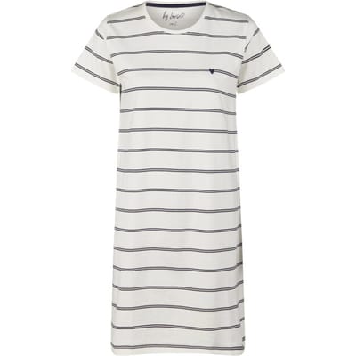 By Louise Dames Nachthemd Korte Mouw Off-White Gestreept - Maat L